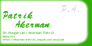 patrik akerman business card